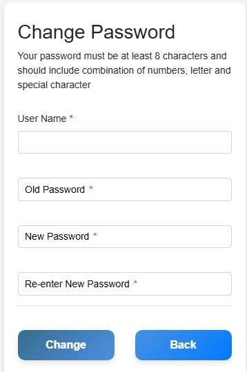 msrtc change password page